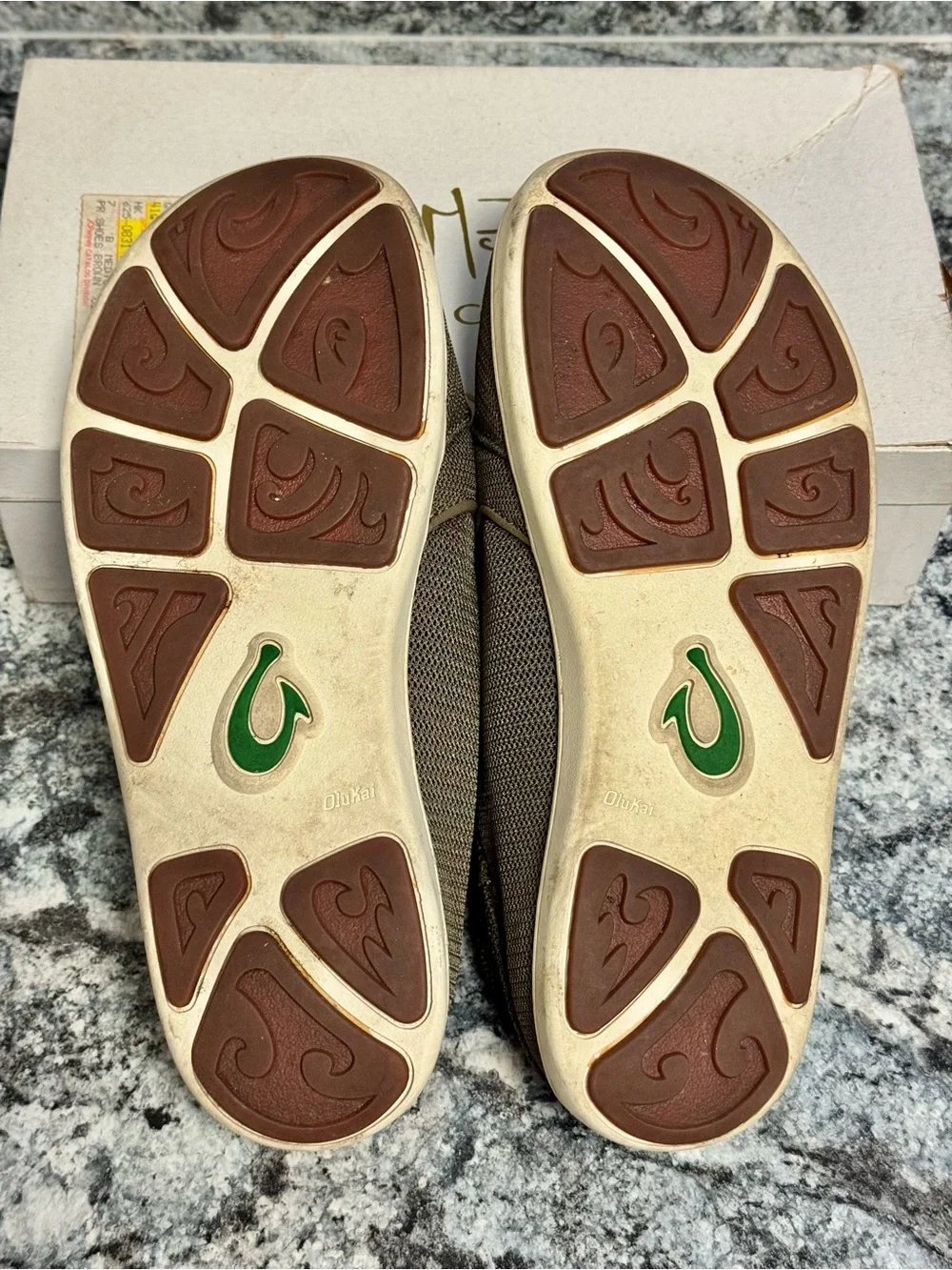 OluKai Nohea Mesh Men’s Size 9 Brown Mustang Slip On Boat Shoes